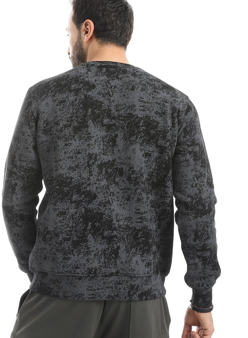 ديفيكت سويت شيرت اوفر سايز رجالي اسود ساده - Image 3